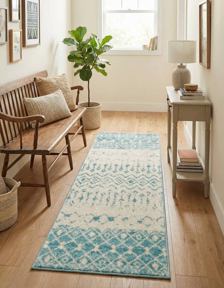 Detail image of 2' x 5' 3 Moroccan Trellis Runner Rug