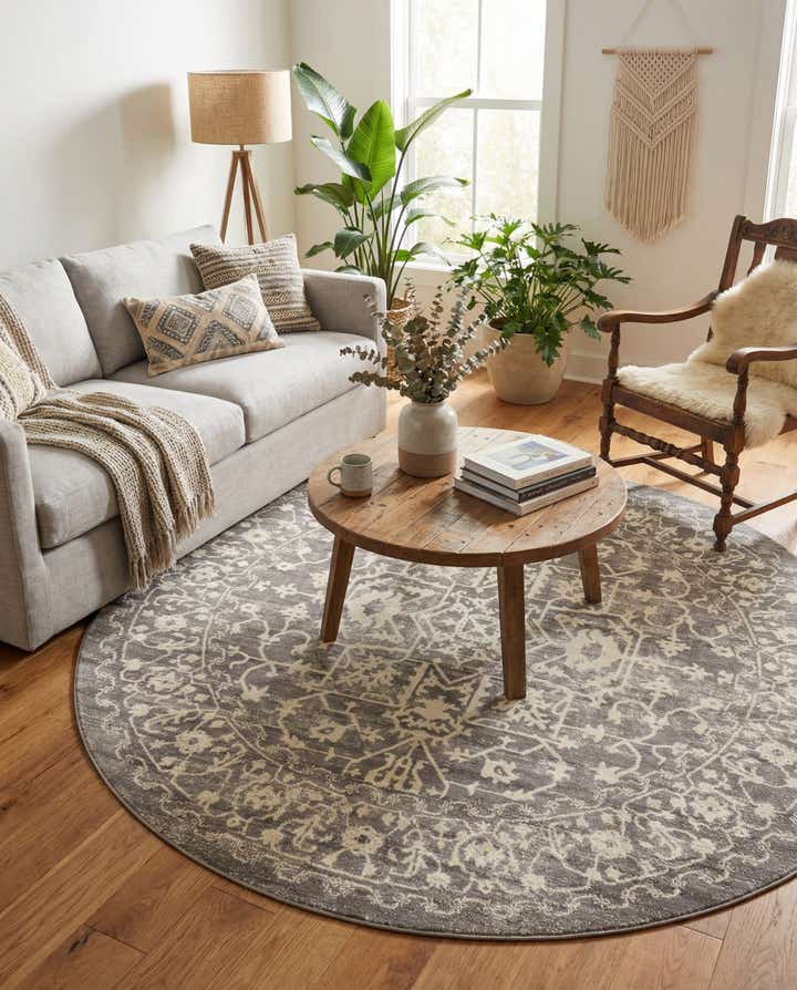 8' x 8' Modern Classical Round Rug