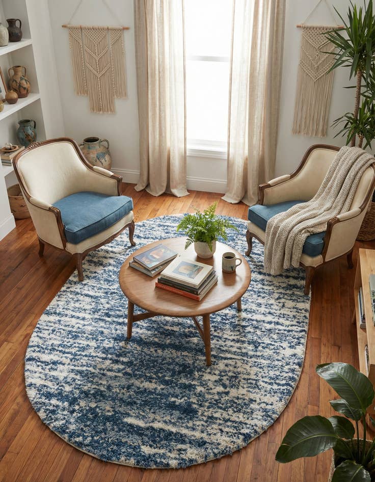 Detail image of 5' 3 x 8' Serenity Shag Oval Rug