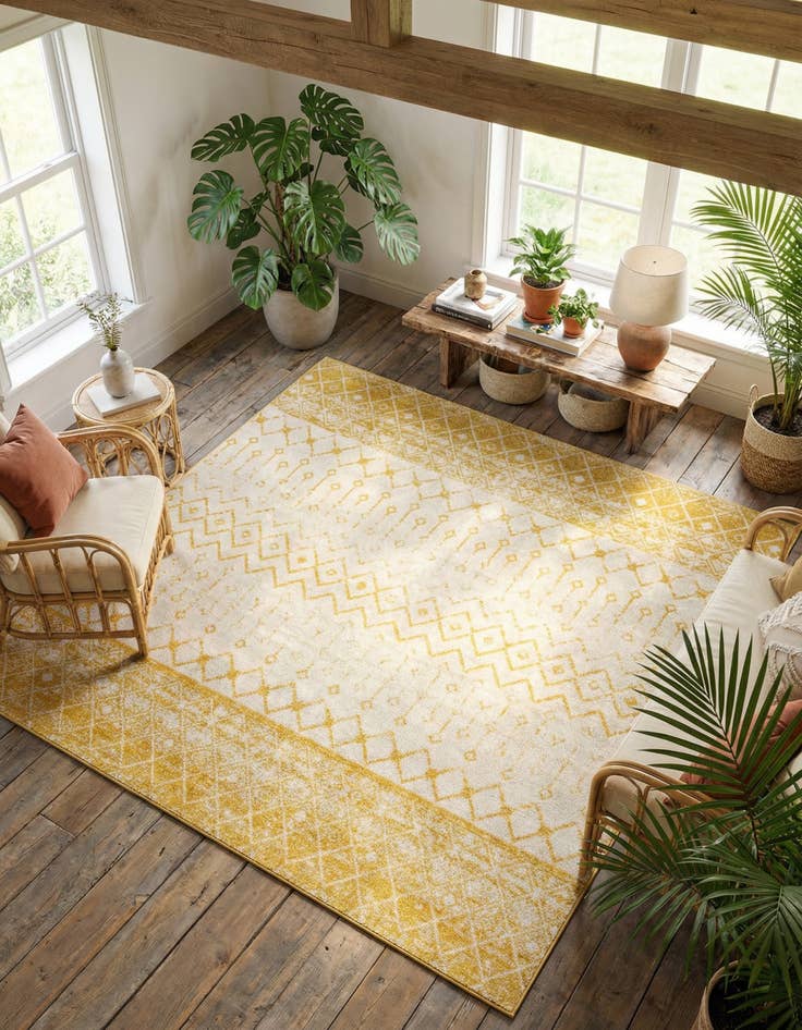 Detail image of  10' x 10' Moroccan Trellis Square Rug