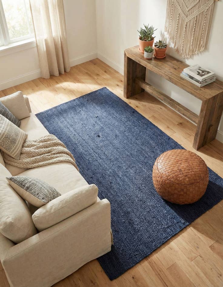 Detail image of 5' 1 x 8' Handmade Braided Jute Rug