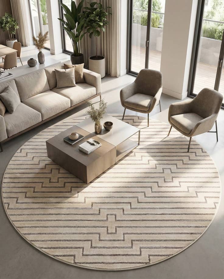 Detail image of 7' 10 x 7' 10 Vogue Geo Round Rug
