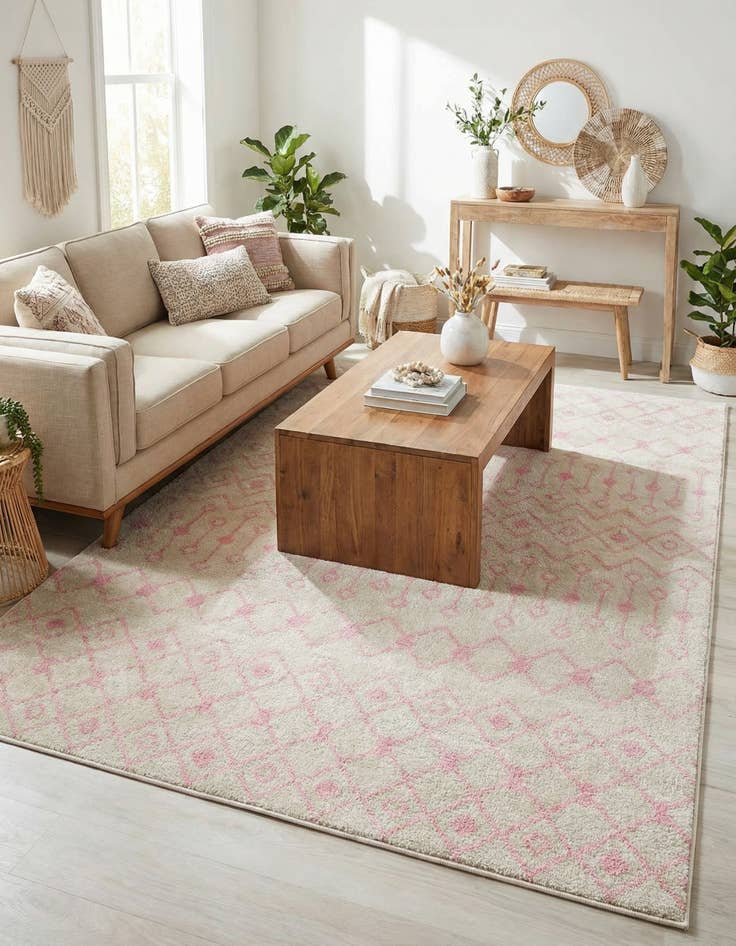 Detail image of 5' 3 x 8' Moroccan Trellis Rug