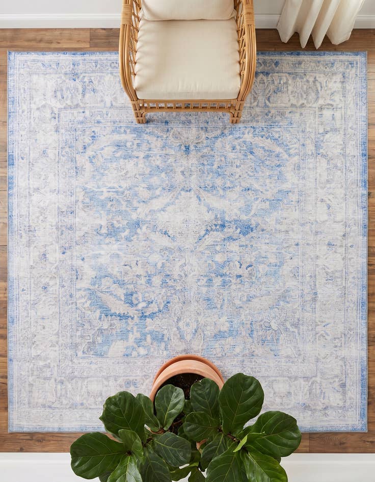 Detail image of 7' 6 x 7' 6 Washable Timeless Square Rug