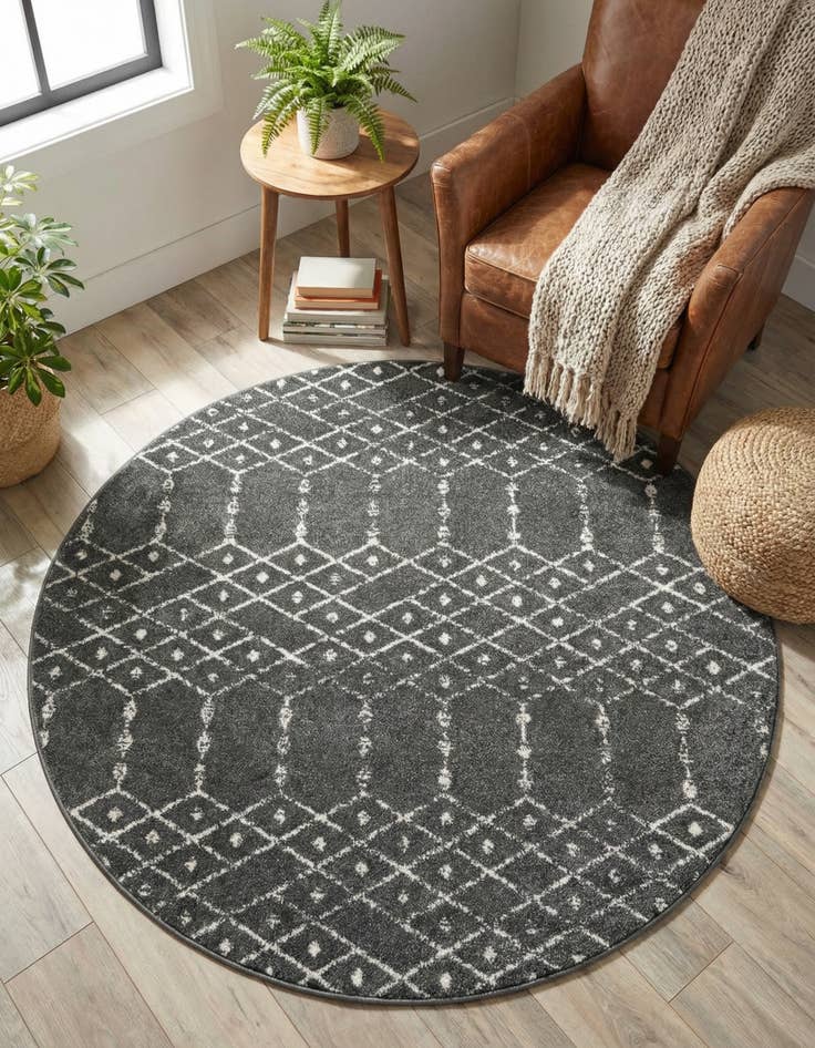 Detail image of 5' 3 x 5' 3 Paxon Trellis Round Rug