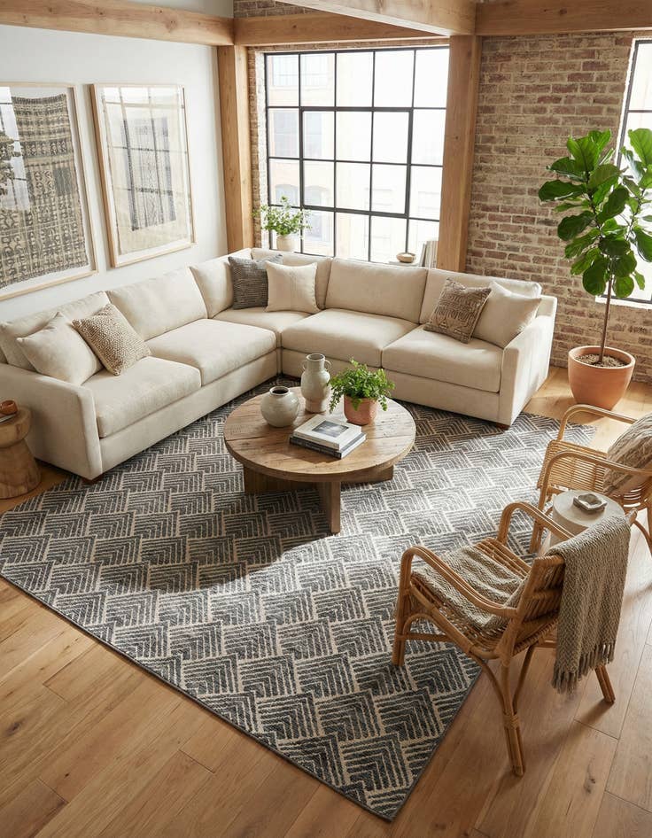 Detail image of 10' x 13' Eco Trellis Rug