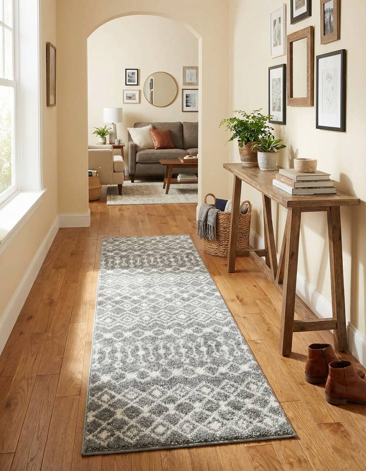 Detail image of 2' x 7' Moroccan Trellis Runner Rug