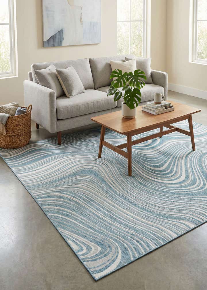 7' 10 x 11' Easy-Clean Modern Indoor / Outdoor Rug