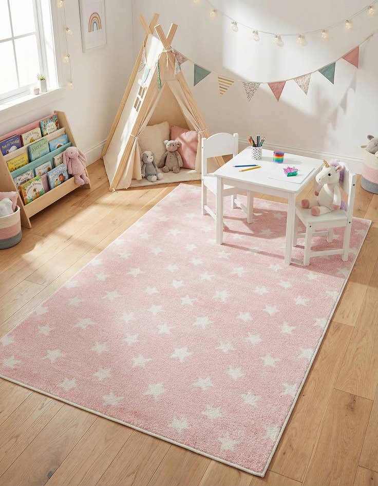 Detail image of 4' x 6' Stars Whimsy Kids Rug