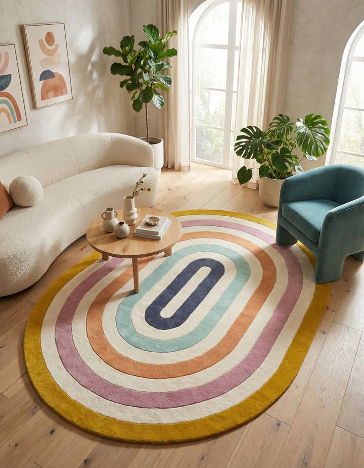 Detail image of 7' 10 x 10' Hand Tufted Wool Oval Rug