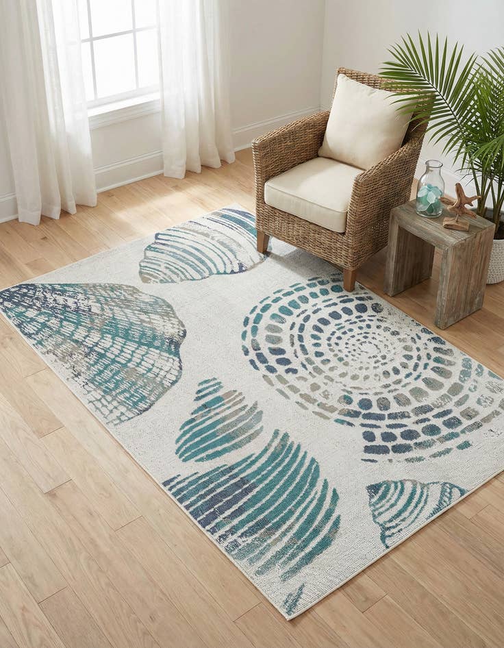 Detail image of 4' x 6' Washable Coastal Indoor / Outdoor Rug