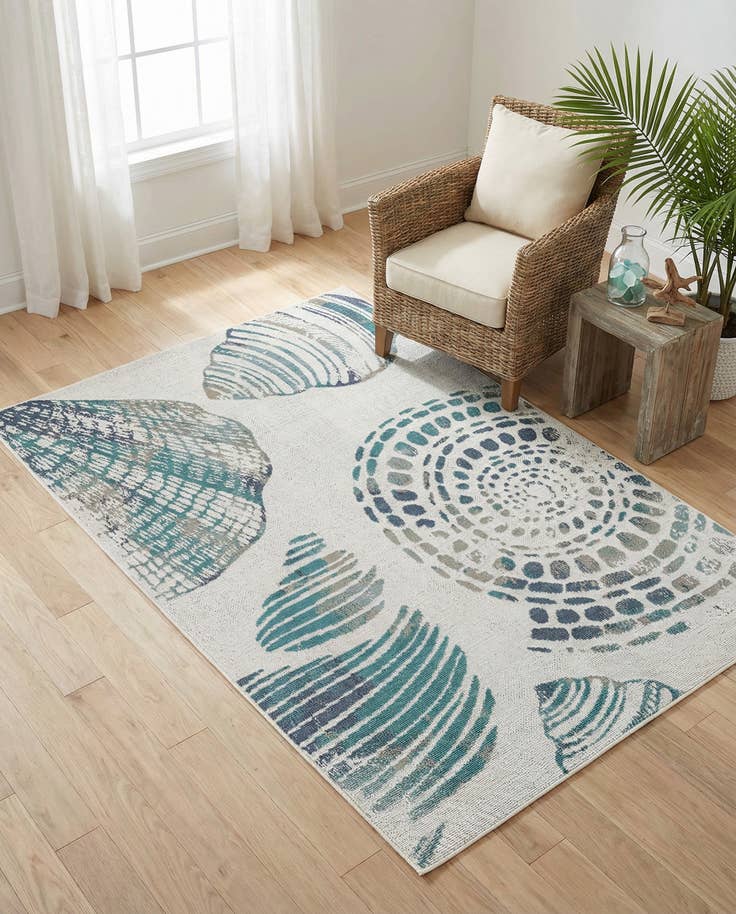Detail image of 4' x 6' Easy-Clean Coastal Indoor / Outdoor Rug