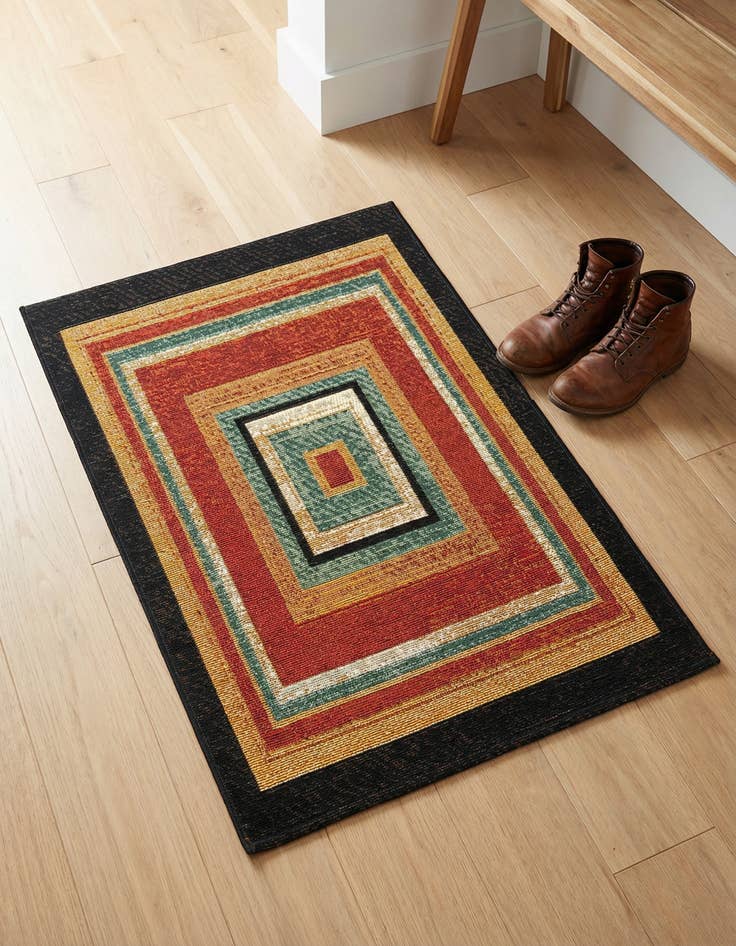 Detail image of 2' x 3' Easy-Clean Modern Indoor / Outdoor Rug