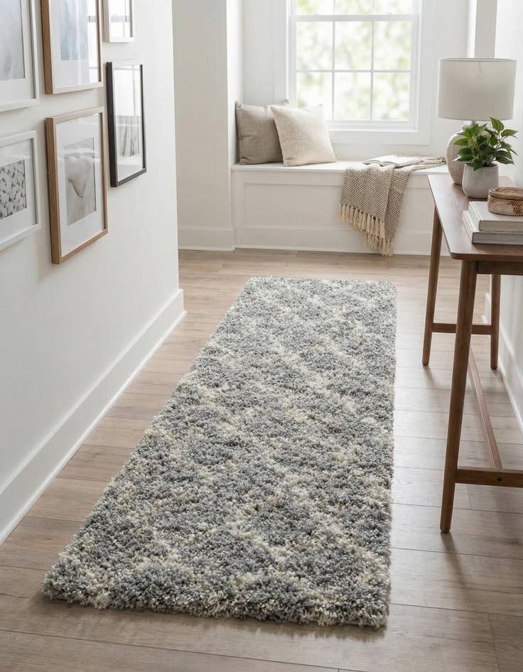 Detail image of 2' x 6' Trellis Shag Runner Rug