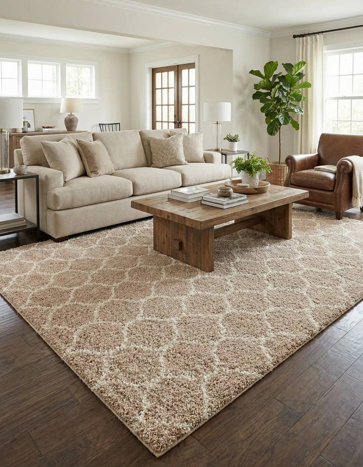 Detail image of 9' x 12' Lattice Shag Rug