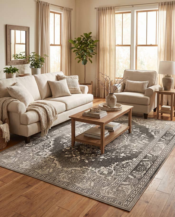 Detail image of 6' x 9' Easy-Clean Traditional Indoor / Outdoor Rug