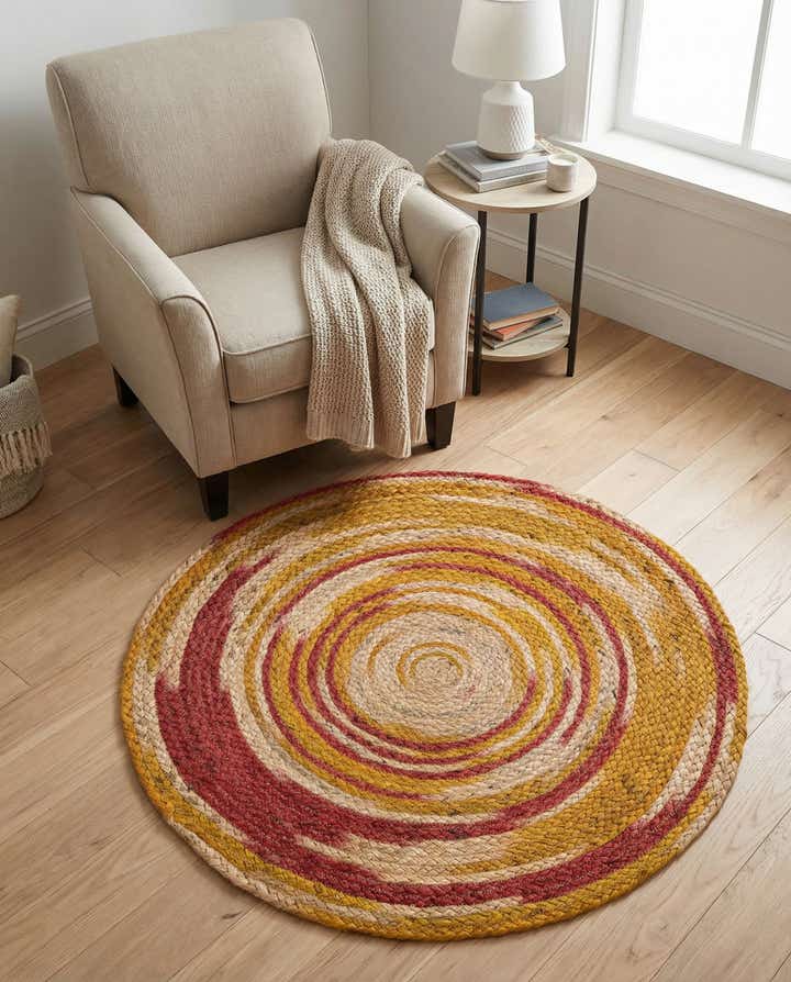 3' 1 x 3' 1 Handmade Braided Jute Round Rug