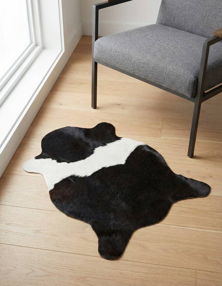 Detail image of 2' 1 x 2' 10 Cowhide Leather Rug