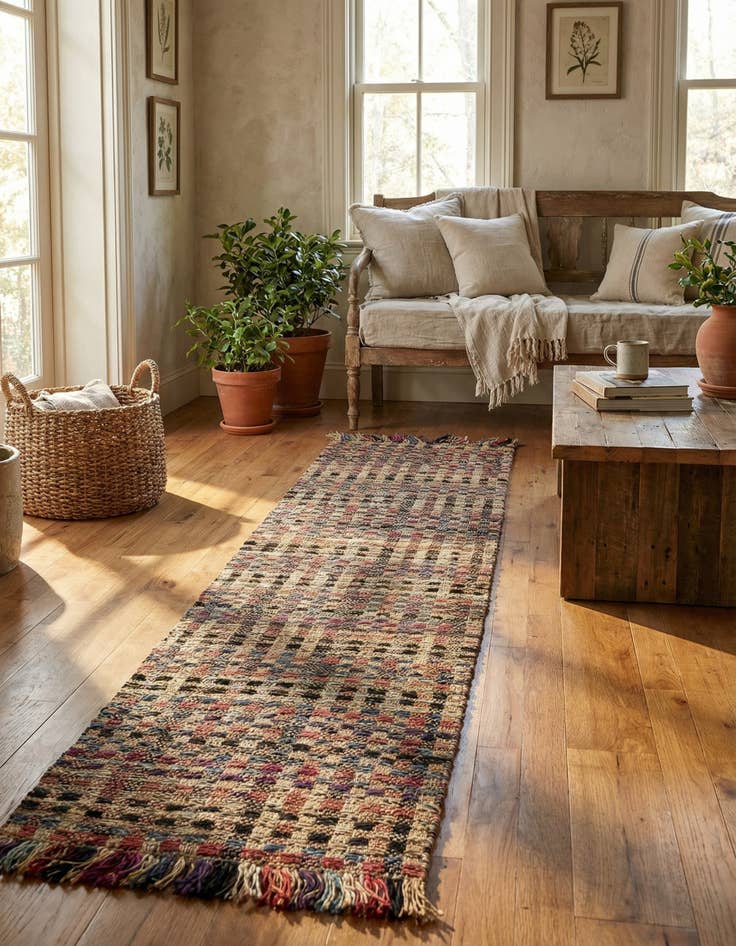 Detail image of 2' 7 x 12' Hand Woven Chunky Jute Runner Rug