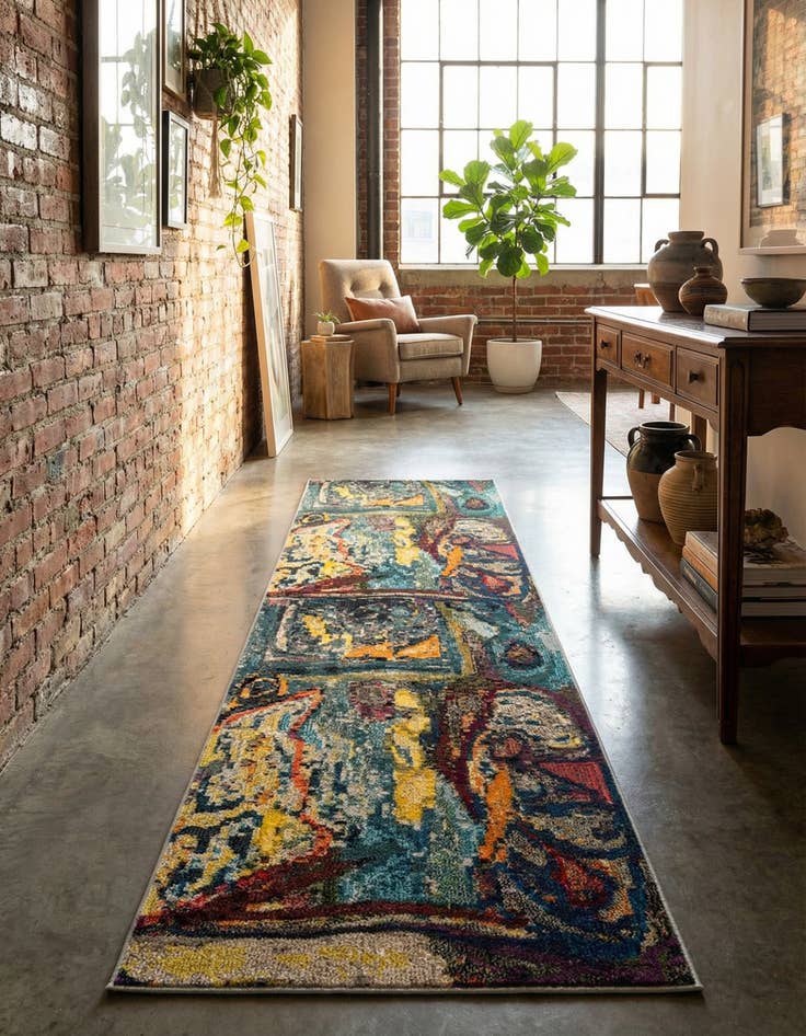 Detail image of 2' 7 x 10' Washable Haerfest Runner Rug