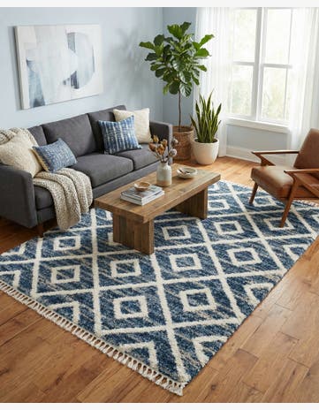 Blue Athena Shag Rug