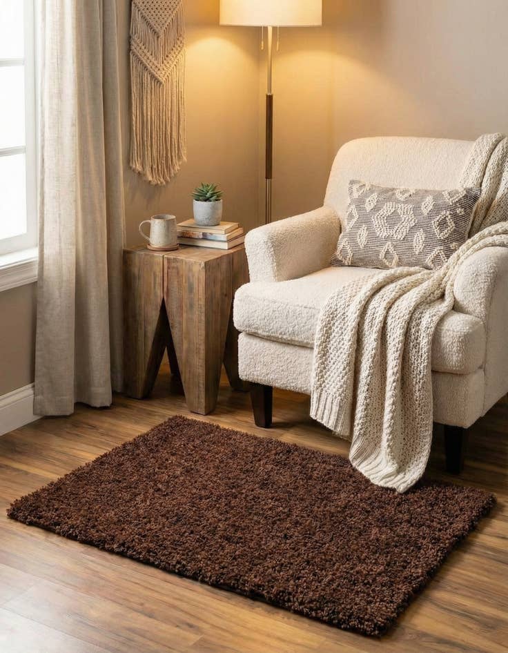 Detail image of  2' x 3' Solid Shag Rug