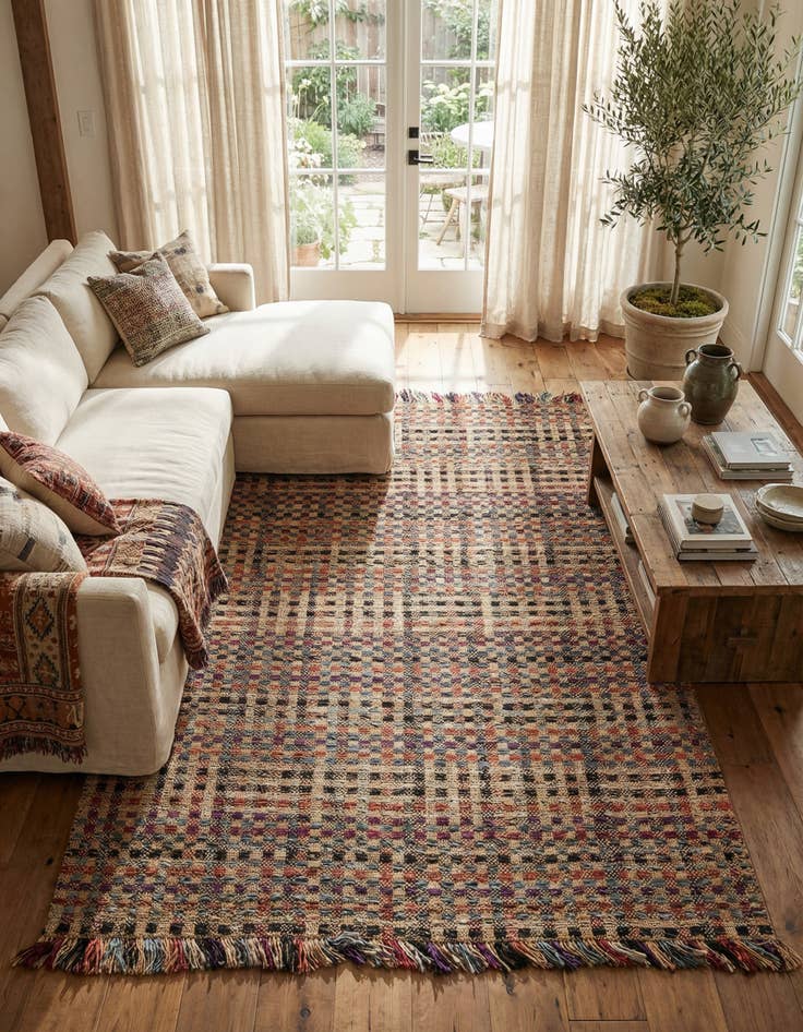 Detail image of 7' 1 x 10' Hand Woven Chunky Jute Rug