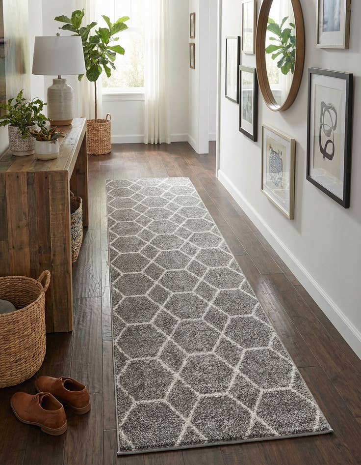 Detail image of 2' x 9' Lattice Frieze Runner Rug