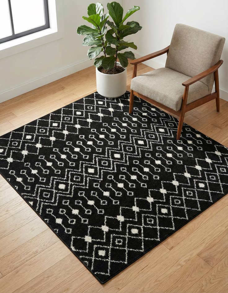 Detail image of 5' 3 x 5' 3 Moroccan Trellis Square Rug