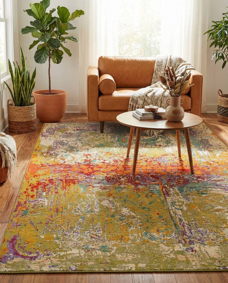 Detail image of 5' 3 x 8' Easy-Clean Modern Indoor / Outdoor Rug