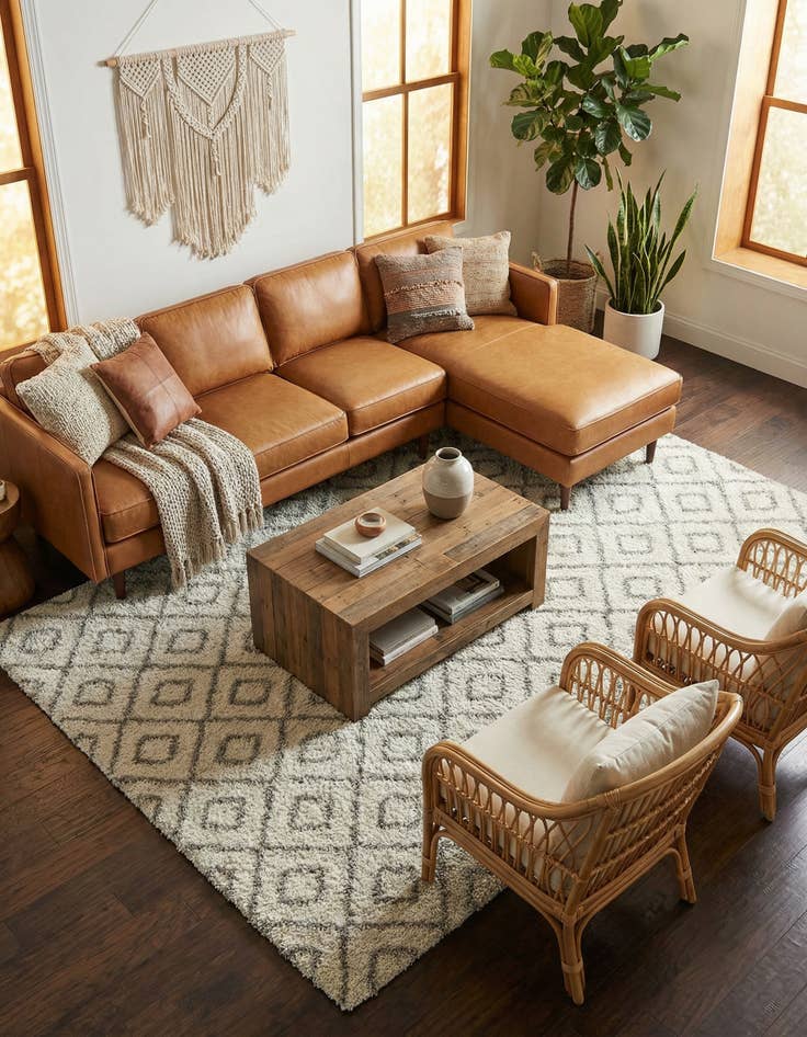 Detail image of 10' x 13' Trellis Shag Rug