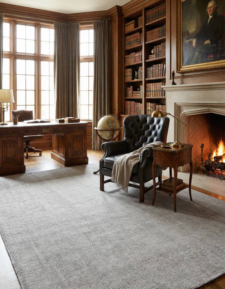 Detail image of 7' 1 x 10'  Hand Woven Jill Zarin English Manor Farmhouse Wool Rug
