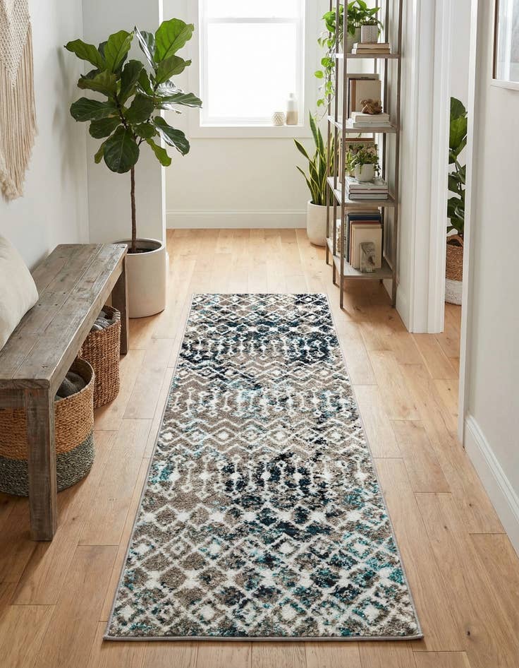 Detail image of  2' x 6' Moroccan Trellis Runner Rug
