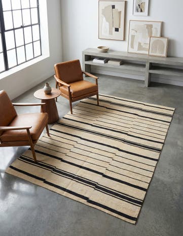 4' 1 x 5' 10 Hand Woven Kilim Modern Wool Rug