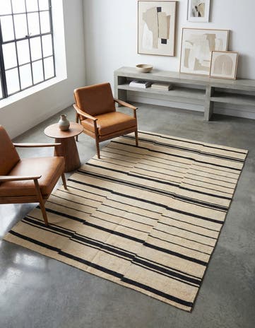 4' 1 x 5' 10 Hand Woven Kilim Modern Wool Rug