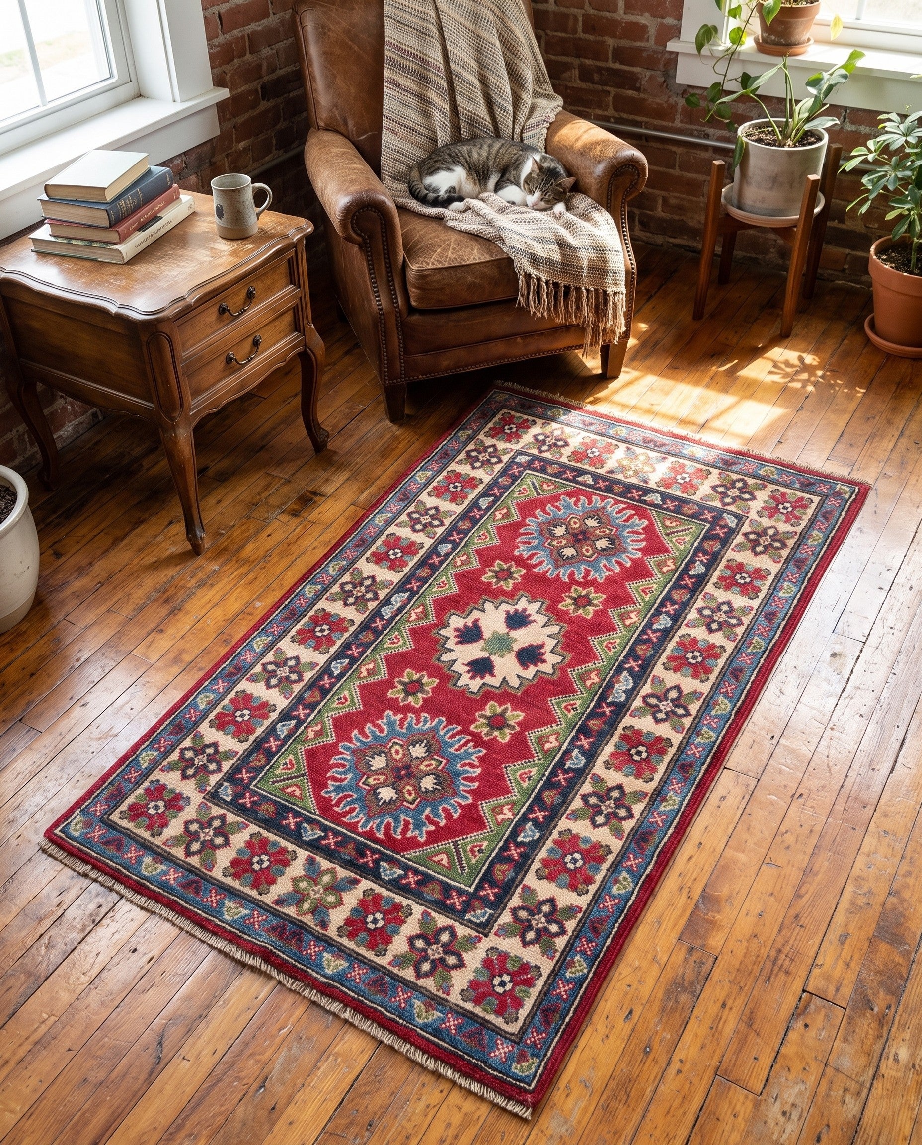 Detail image 3 of 10: 2' 6 x 4' 2 Hand Knotted Kazak Rug
