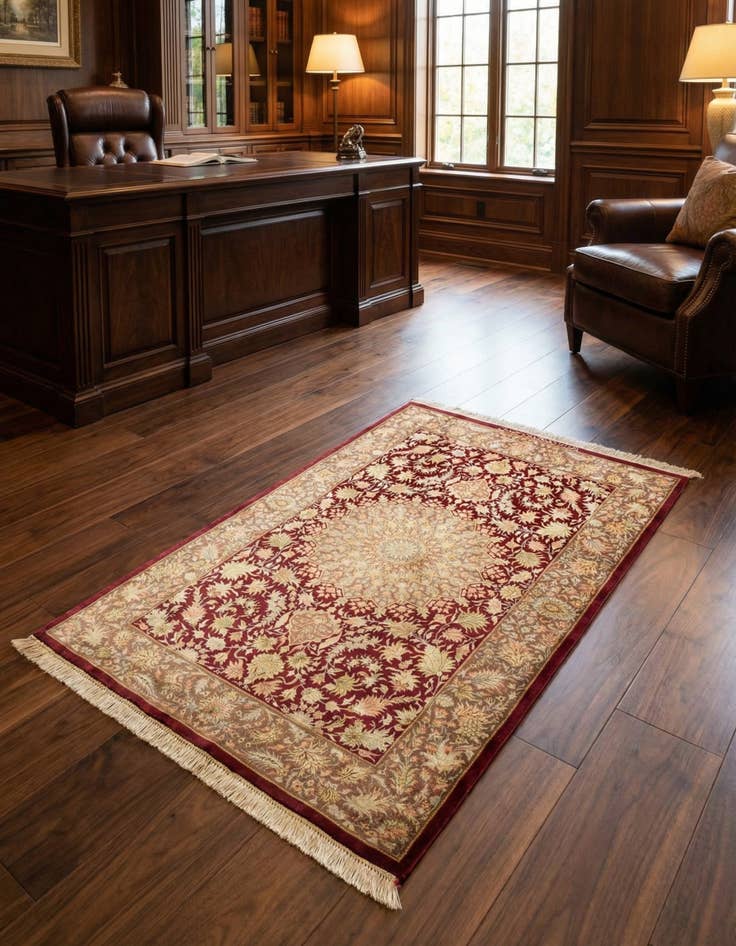 Detail image of 2' 7 x 4' 2 Ghom Silk Rug