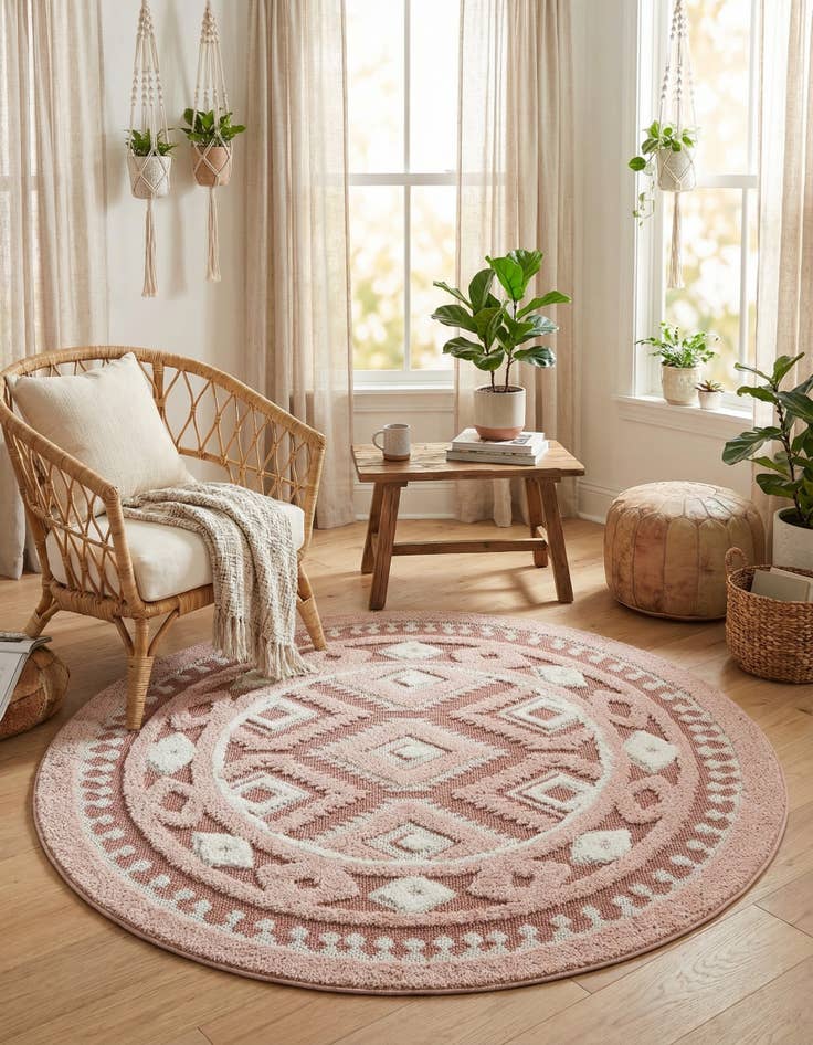 Detail image of 5' 3 x 5' 3 Boho Round Rug