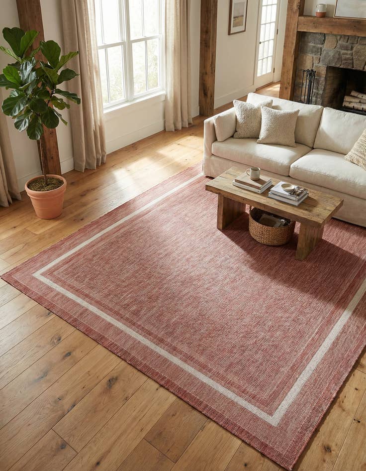 Detail image of 7' 10 x 10' Washable Border Indoor / Outdoor Rug