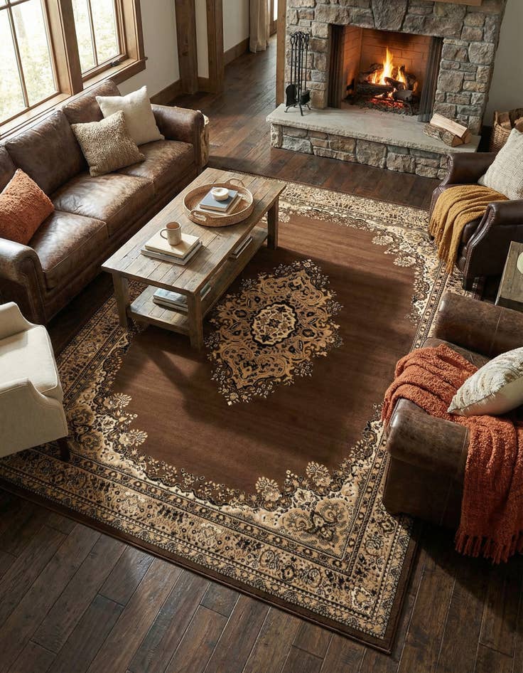 Detail image of 7' x 10' Mashad Design Rug