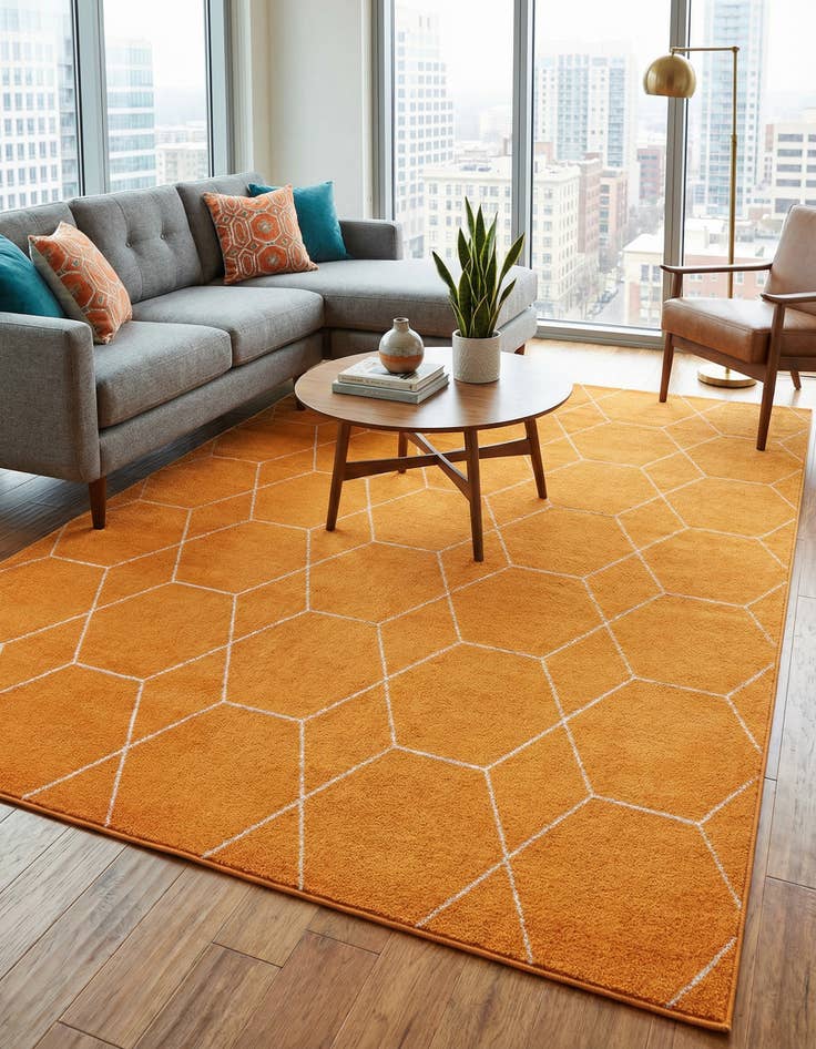 Detail image of 7' 10 x 11' Lattice Frieze Rug