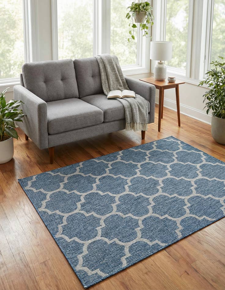 Detail image of 4' x 6'  Washable Trellis Indoor / Outdoor Rug
