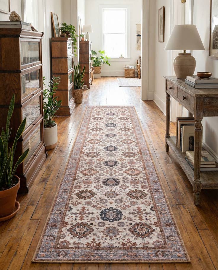 Detail image of 2' 7 x 12' Washable Timeless Runner Rug