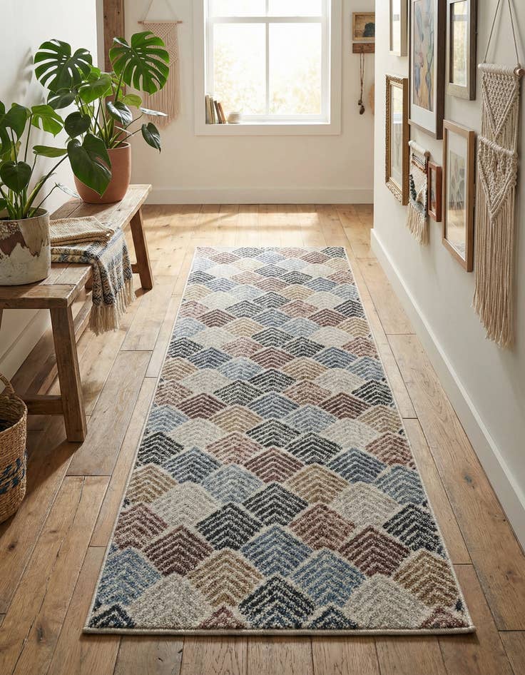 Detail image of  2' x 6' Eco Trellis Runner Rug