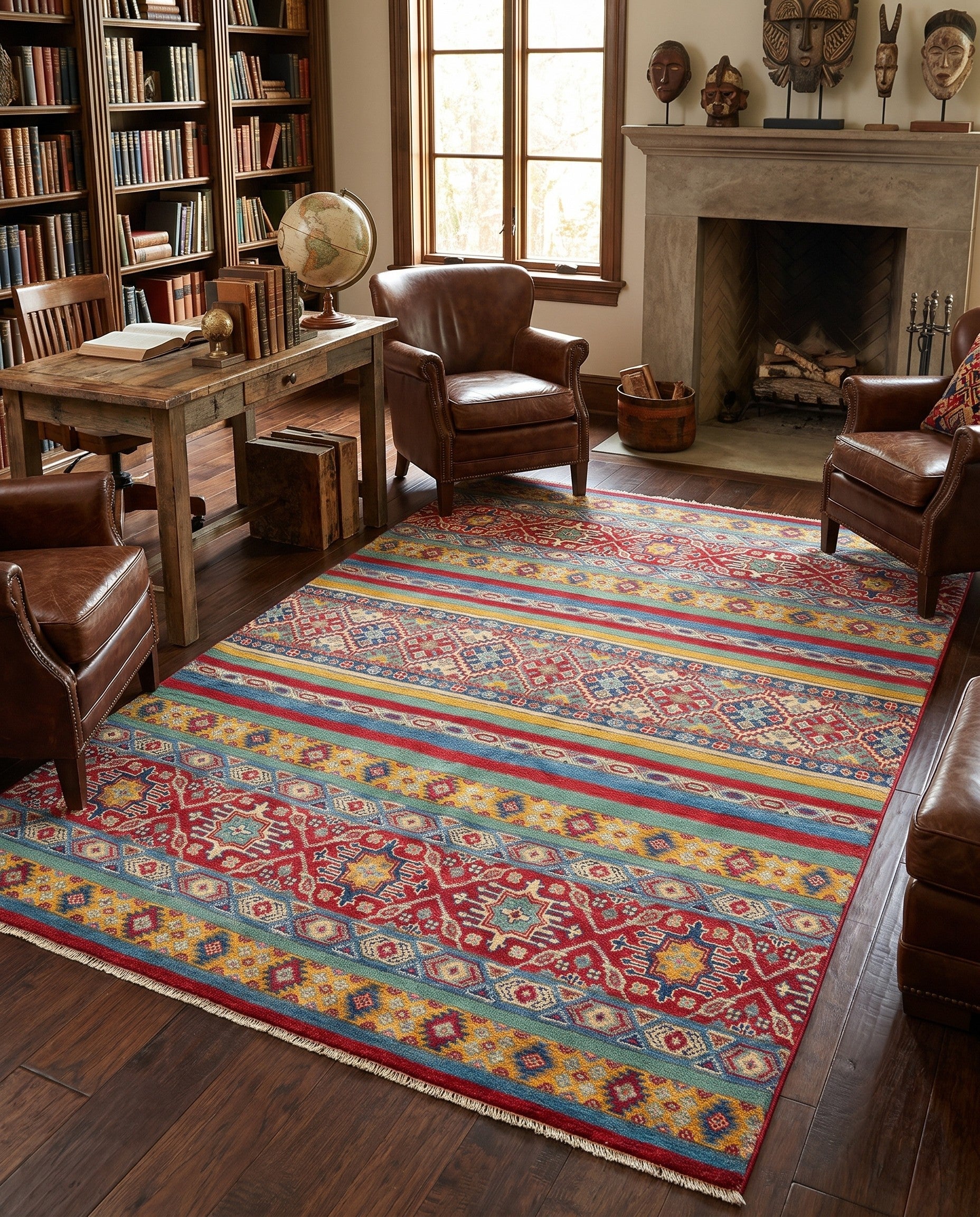 4' 10 x 6' 11 Hand Knotted Kazak Rug