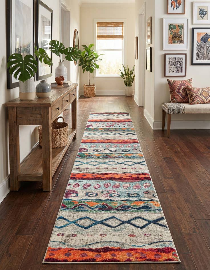 Detail image of 2' 7 x 12'  Washable Vivid Runner Rug