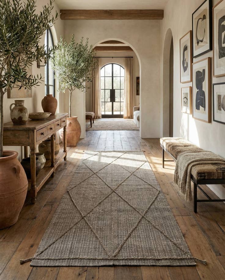 Detail image of 6' 1 x 12' 1 Hand Knotted Moroccan Wool Runner Rug