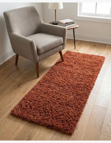 2' x 4' Solid Shag Runner Rug