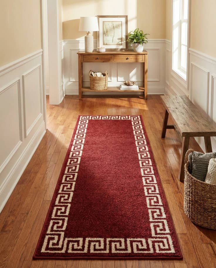 Detail image of 2' x 6' Greek Key Runner Rug