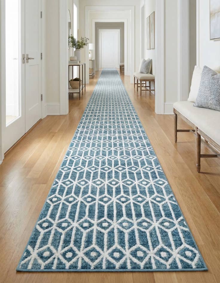 Detail image of 3' x 19' 8 Lattice Trellis Runner Rug